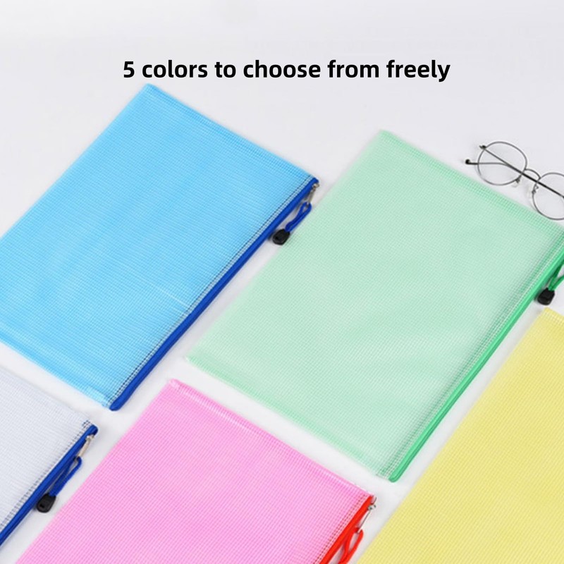 Plastic Wallets File Folder A4 Zip Lock Bags Mesh Document