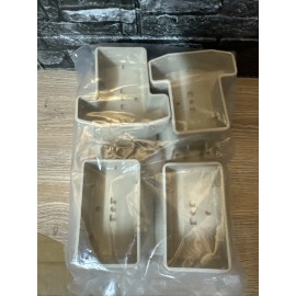 ILLUSIONS VINYL RAILING SYSTEMS T - Rail Angle Wizard Horizontal Porch Vinyl Bracket Kit Almond