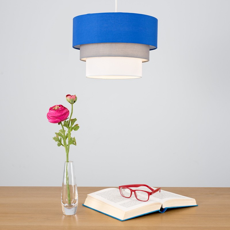 MiniSun | Round Modern 3 Tier Fabric Ceiling Pendant Light