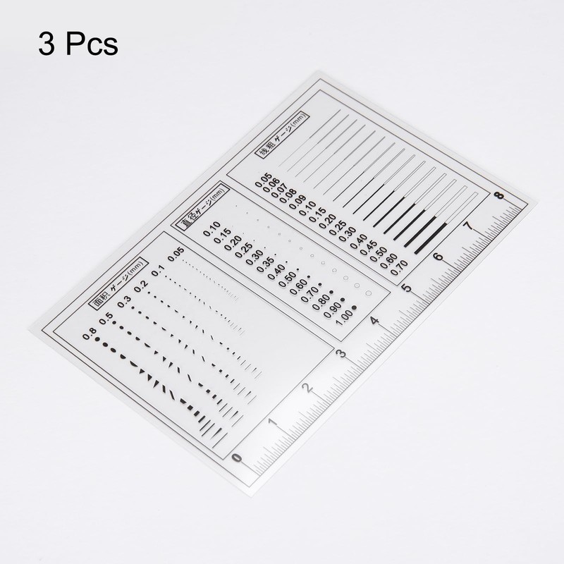sourcing map 3pcs High Precision SEC Size Estimation Chart 83mm