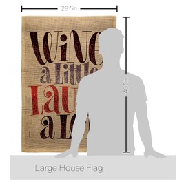 Breeze Decor Wine Laugh Burlap House Flag Pack Beverages Drink Fruits Cheese Sangria White Red Rose Dessert Sparkling Applique Decoration Banner Small Garden Yard Gift Double-Sided, Made in USA