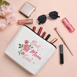 QONCV Mom Christmas Gifts, Best Mom Mother Mommy Momma Makeup Bag Cosmetic Bags Mothers Day Valentines Day Birthday Christmas Gift Ideas for Women