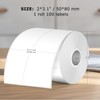 FINDAT White Thermal Labels 50 x 80 mm Rectangular Waterproof