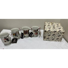 chimney sweeps of america 4 Vintage Chimney Sweeps of America Mugs 1981 “ A Touch Of Good Luck” Christmas