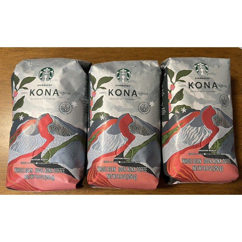 Starbucks 100% Kona Whole Bean Coffee 8.8oz Bag Hawaii Exclusive