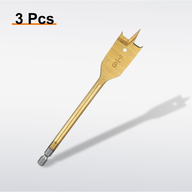 HARFINGTON 3Pcs Spade Drill Bit 7/8" Paddle Flat Bits Wood