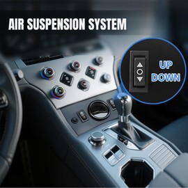 CNWZYMX 12V Air Management Featuring 4-Valve Air Ride Suspension Manifold, Simplify Control Panel and Ship Type Switch and Three-Way White Display Air Pressure Gauges