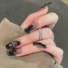 Long cross black gradient nail tip CC Nail / 롱 십자가 블랙 그라데이션 네일팁 씨씨네일