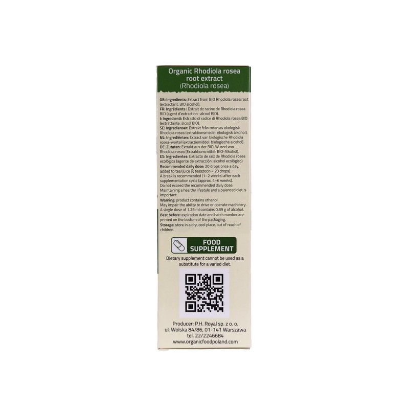 Royal Brand Organic Rhodiola Rosea Root Extract, Organic, Liquid Tincture,