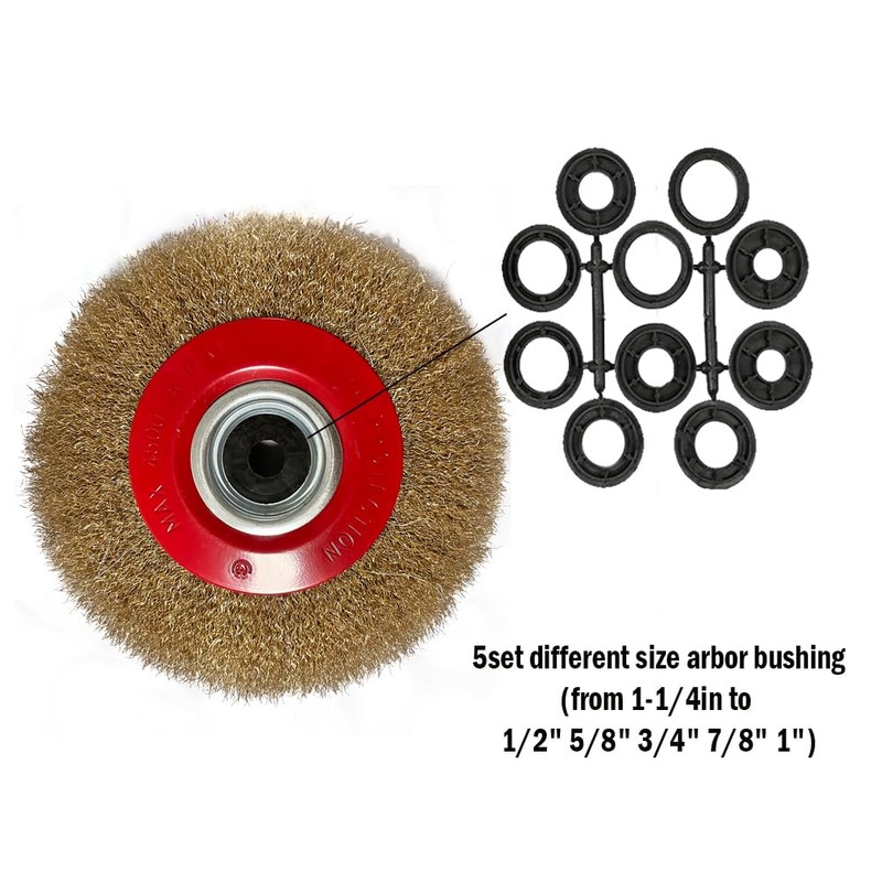 OSFTBVT 8in Bench Wire Wheel Brush | Coarse Crimped Steel