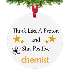 Chemist Gifts Chemistry Christmas Ornament Inspirational Gifts for Chemistry Student Science Lovers Gifts Ceramic Ornament Science Teacher Appreciation Gift Physicist Atomic Science Friends Gifts