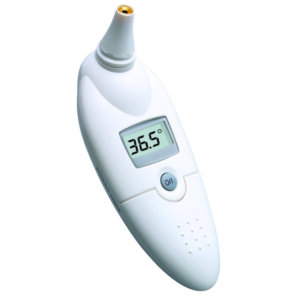 boso bosotherm medical – Digitales Infrarot-Fieberthermometer zur Körpertemperatur-Messung im Ohr mit Leucht-Display und Speicher für die letzte Messung – Inkl. Hygiene-Schutzhüllen