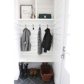 Luxdecor Real Wood Planks for Wall- White Shiplap Boards 5" Peel and Stick Shiplap Boards 10 Pieces Wall Shiplap Planks Board 12.5 Sq Ft