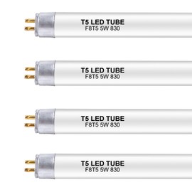 Wesome Lighting 12 Inch F8T5/WW LED Replacement Bulbs, 3000K Warm White, T5 LED 5 Watts Replace Fluorescent Bulb with LED, Replacement Tube for Counter and Cabinet Fixture, 4 Pack