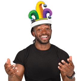 Beistle 2 Piece Plastic Jester Hat Headbands For Mardi Gras Theme Party Supplies and Favors, Made In USA Since 1900