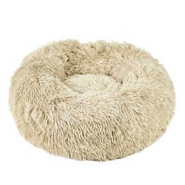 Bunty Cat & Dog Donut Bed - Small, Medium to XL Washable Pet Bed - Plush and Fluffy Fur Dog Beds, Anti Anxiety Calming Design - Non-Slip Cuddler Dog, Puppy, Cat Bed - Small, Cream