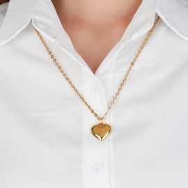 MILAKOO Gold Necklce for Women Dainty Heart Locket Love Charms Chains Necklace Stainless Steel