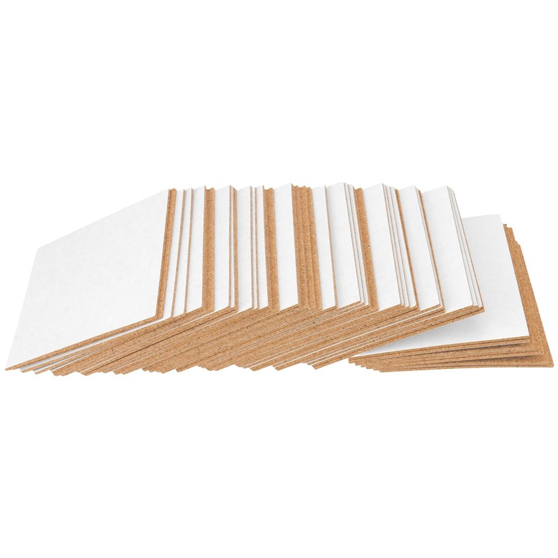 HEIHAK - 200 Hojas de Corcho Autoadhesivas 10x10 cm, Láminas