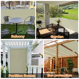 Sekey Balcony Privacy Screen, Balcony Cover, 90 x 600 cm, Balcony Privacy Screen, Balcony Cladding, Oxford with Nylon Cable Ties, Opaque, Waterproof, Wind Protection, Taupe