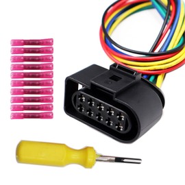 LIZAPUS 10-PIN Headlights Connector Compatible with Volkswagen Jetta 2019-2023 17A941036E 17A941035E Pigtail Plug Wiring Harness