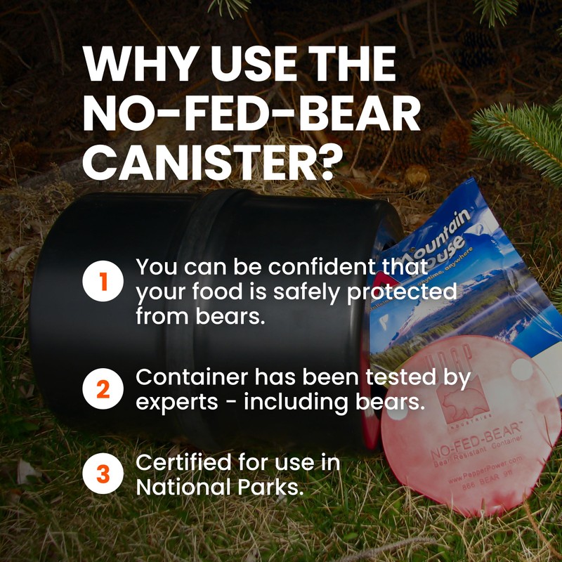 UDAP NO-FED-BEAR Bear Resistant Canister, Hiking Camping Backpacking Hunting Food