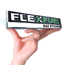 3D Metal Flexfuel Decal Ethanol Custom Metal Modified Car Flex Fuel E85 Ethanol Car Sticker Clean Energy Car Metal Car Body Truck