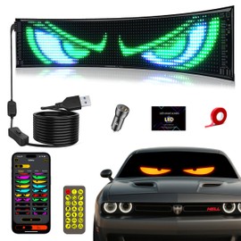 Devil Eyes Light for Cars, 23.4"x4.7" LED Eyes For Car Windshield, Programmable Ultra-Thin Flexible LED Eyes for Truck Windshield, with Bluetooth APP & Remote Control for Cars,Trucks,Suv,Stores (1pcs)