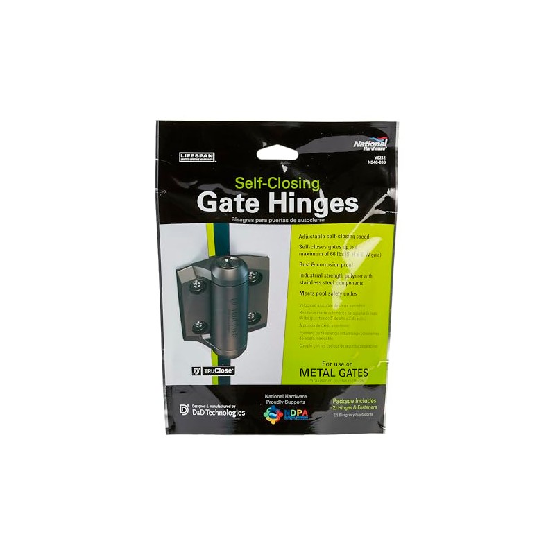 National Hardware N346-206 Truclose Narrow Spring Hinges Black Polymer 2