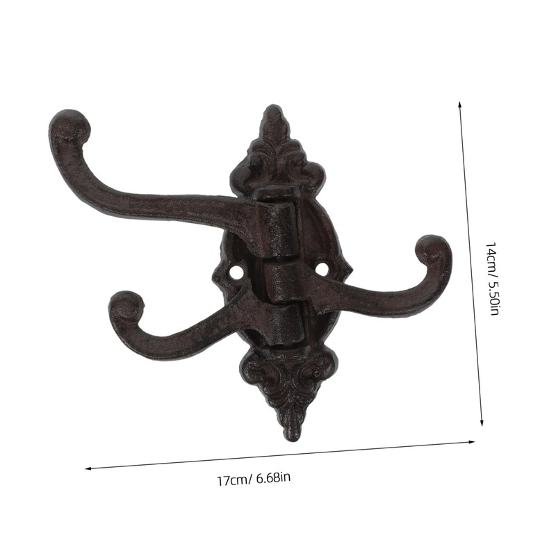 NOLITOY 2pcs Antique Iron Wall Mounted Hooks Swivel Arms Design