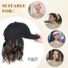 GUOJIAN Hat Wigs for Women 6' Short Wave Baseball Cap