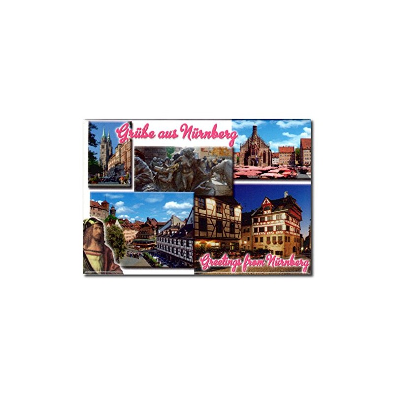 Photo Magnet Greetings from Nuremberg, Decorative Souvenir Fridge Magnet, Approx.