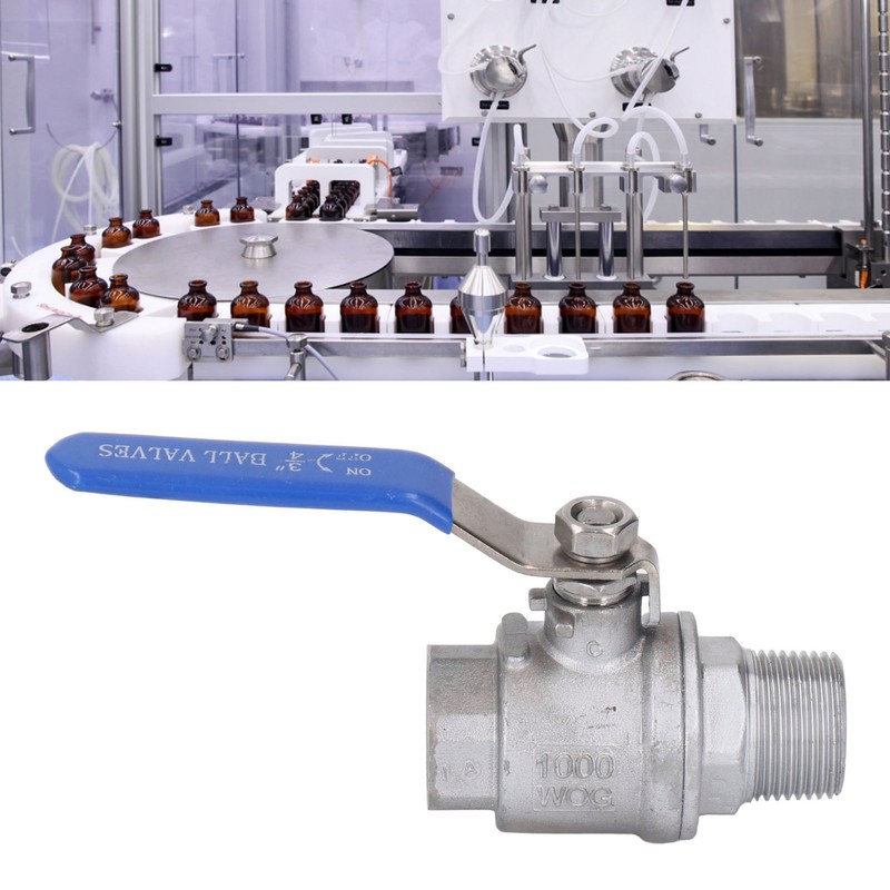 Ball Valve Female Male Thread 3/4in Stainless Steel Good Sealing