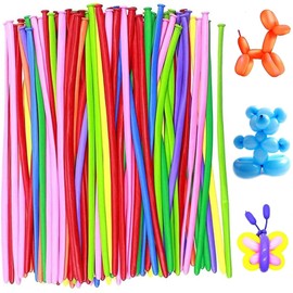 OFKP 100pcs Long Balloons, Magic Modelling Balloons, For Birthday Wedding Christmas Party, Multicolour, 26cm