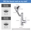 CHOMLEY Bathroom Sink Faucet, Single Hole Rotatable Facuets with Temperature