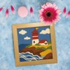 FREEBLOSS 9.4" x 9.4" Lighthouse Punch Needle Kits DIY Framed