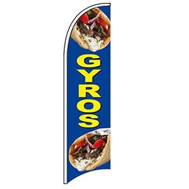 4 Less Co GYROS Windless Swooper Flag Feather Banner Sign 2.5x11.5 ft Tall (Flag Only) bb