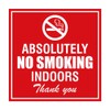 Signs ByLITA Square Absolutely No Indoor Smoking Thank You Sign(Red)