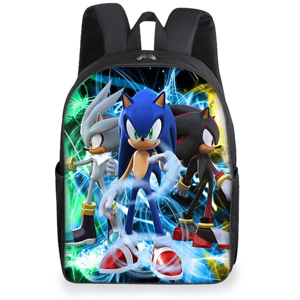 BESTZY Backpacks, Sonic Hedgehog Children's Backpack, Student School Bag, Book Bag, Hedgehog Cartoon Bag, Fashion Accessory Backpack for Children, Gift, Children's School Bags (44 x 32 x 15 cm), black