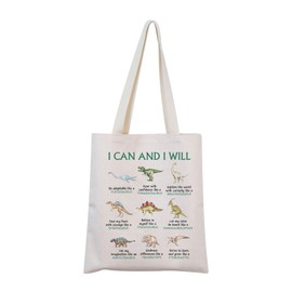 Dinosaur Tote Gift Dinosaur Lovers gift Dinosaur Motivational Bag Dinosaur Themed Gifts (Dinosaur Tote CA)