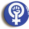 Ozorath FEMINIST FIST SYMBOL BADGE BUTTON PIN BLUE (Size is