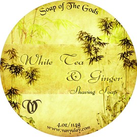 White Tea & Ginger Shave - Shaving Soap with Argan & Tallow All Natural Skin Food.Moisturizing and Nourishing for Men and Women