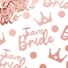 150 Pcs Hen Party Confetti Team Bride Table Decoration Metallic Foil Table Accessories for Wedding Hen Do Party Decor (Rose Gold)