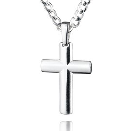 Sterll men's silver chain real silver with cross pendant, jewellery bag, gifts for men, 925 Sterling Silver