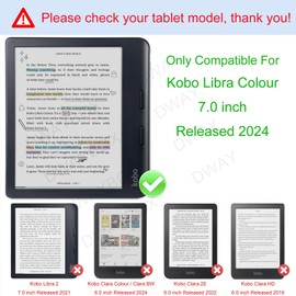 DWaybox Case for Kobo Libra Colour 7.0 inch 2024 Released, with Auto Sleep/Wake, Soft TPU Matte Back Cover, Slim Lightweight Origami Shell Protective Smart Cover -Dark Blue