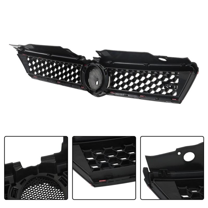 Front Upper Lower Grille Red Trim With Bezel Replacement for