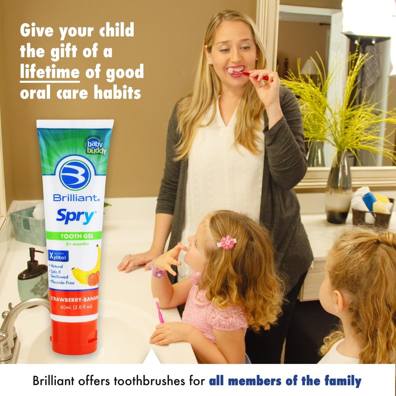 Brilliant Oral Care Kids Fluoride Free Toothpaste, Spry Gel with