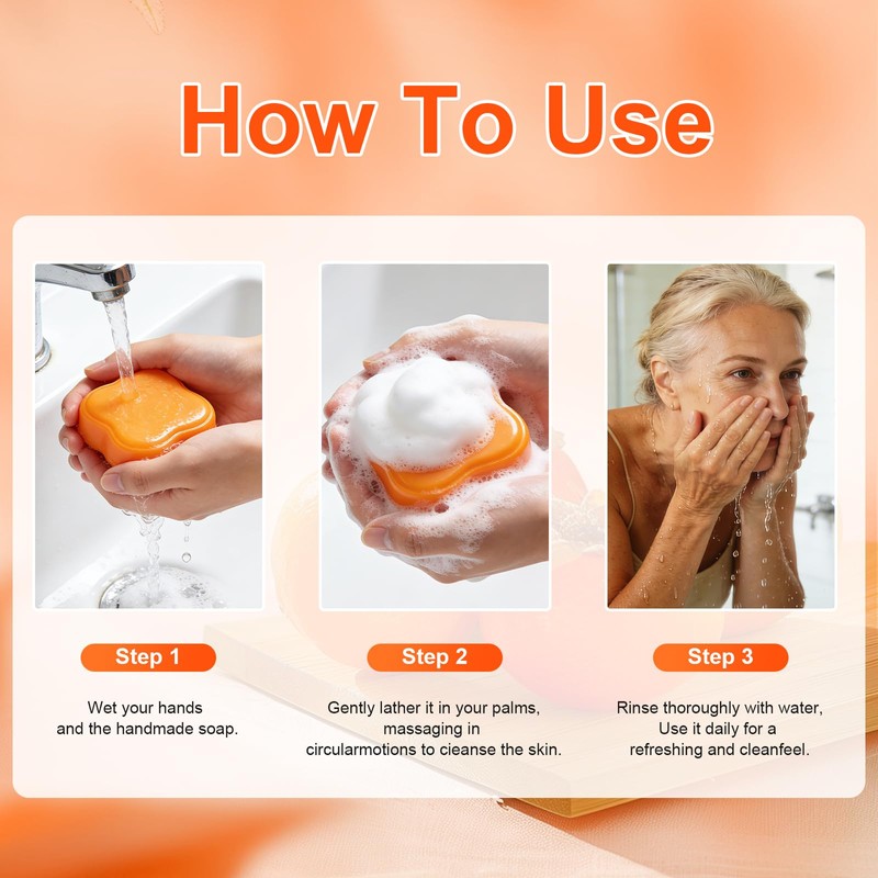 YAFUSIPE Persimmon Soap Bar for Body Odor Control, 7.06OZ/200G Natural