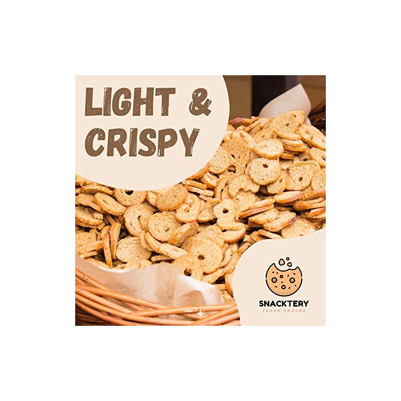 Snacktery Toasted Garlic Bagel Chips - Baked Bagel Crisps for