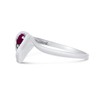 10k White Gold Round Ruby Heart Ring (Size 9)