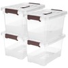 YYXB 4 Pack-Plastic Storage Bins with Lids and Handle, Clear